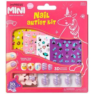 Mini kit infantil de unhas postiças e artísticas Nail Artist Kit imPRESS Kiss NY