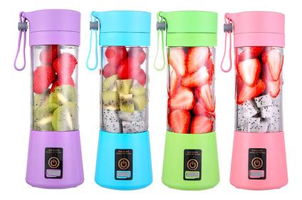 Mini Liquidificador Portátil Academia Suco Way + Cabo Usb Cor Verde