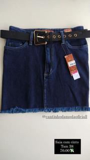 mini-saia jeans com detalhe rasgado