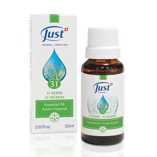 Mistura de óleos essenciais SwissJust Oil 31, frasco de 20 ml