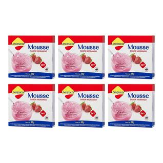 Mistura Para Mousse Diet Morango 25g Lowçucar Kit 6 Preparo Prático Sabor Morango Textura 