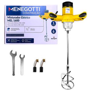 Misturador Elétrico Menegotti MEL 1600 1600W 6 Velocidades Para Argamassa Tinta e Textura 