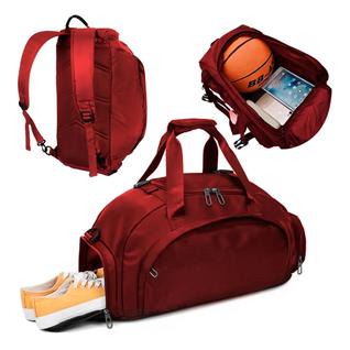 Mochila Bolsa Academia 3 em 1 Porta Tênis Esportiva Vermelha
