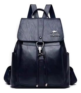 Mochila Feminina Tendência Couro Pu Casual Estilosa Antifurt