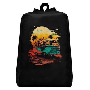 Mochila Kombi Vintage Pôr do Sol Estilo Retrô Volta as Aulas Divertida Lançamento
