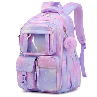 Mochila PIG PIG GIRL Kids para meninas da escola de 6 a 14 anos roxa