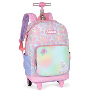 Mochila Rodinha Feminina Rosa Estampa Lilo Stitch Menina
