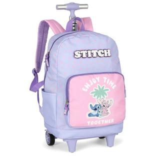 Mochila Rodinha Feminina Roxo Estampa Lilo Stitch Menina