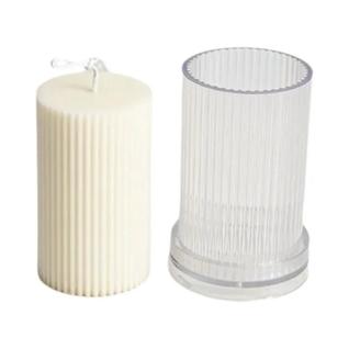 Molde De Acrílico Cilíndrico Listrado Para Velas, Kit Para Fazer Velas Em Coluna Com Topo 