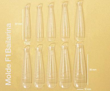 Molde Unha Profissional Nail  F1 Bailarina Natural Stiletto