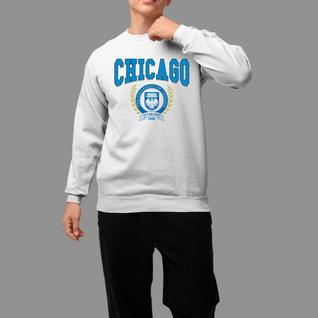 Moletom Gola Careca Streetwear Basico Moda De Rua Confortável Tecido Macio Chicago