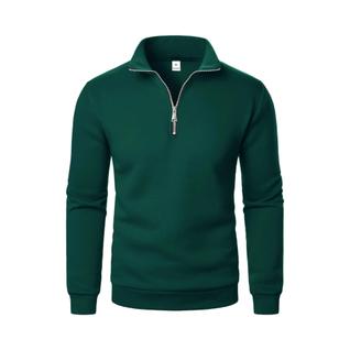 Moletom Masculino Oversized Com Capuz E Meio Zíper, Gola Alta, Tendência Primavera-Outono,