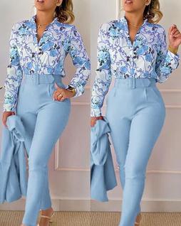 N0501 Conjunto Social Alfaiataria Estampado Calça Camisa Jl439