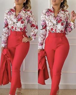 N0501 Conjunto Social Alfaiataria Estampado Calça Camisa Jl439