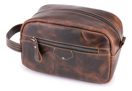 Necessaire Bolsa De Mão Organizador Grande De Couro Legítimo