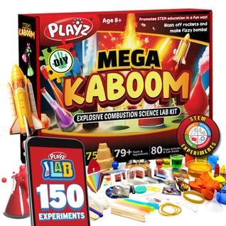 O kit de experimentos científicos Playz Mega Kaboom! Mais de 150 crianças de 8 a 12 anos