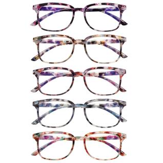 Óculos de leitura STASTEND Blue Light Blocking, pacote com 5 unidades femininas