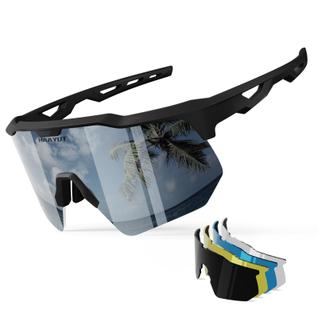 Óculos de sol esportivos HAAYOT Óculos de ciclismo polarizados com 5 lentes