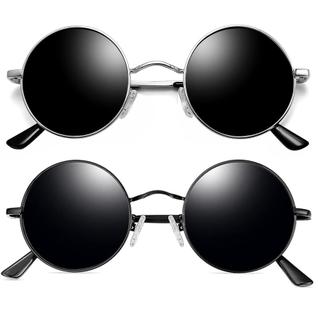 Óculos de sol Joopin Round, pacote com 2 unidades polarizadas UV400 para homens e mulheres