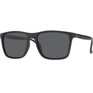 Óculos de Sol Masculino Polarizado UV 400 Quadrado Preto Detalhes Metal Para Verão Praia C