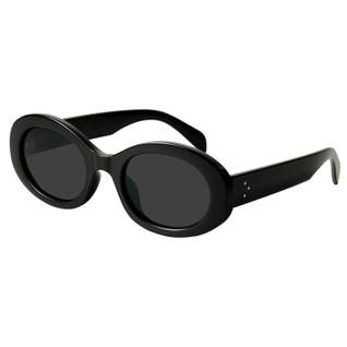 Óculos de sol mosanana oval retro trendy para mulheres pretos MS52371