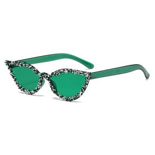 Óculos de sol  Óculos  Chic Rhinestone Cat Eye Green Jelly Lens