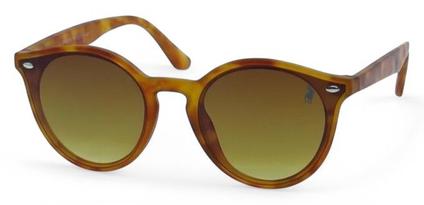 Óculos De SoL PLC Tortoise Redondo Casual Unissex + Case Couro ECO