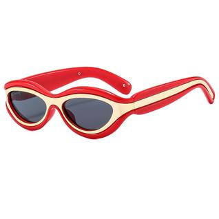 Óculos Óculos ovais retrô de dois tons para looks de festa