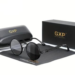Óculos Redondos Polarizados GXP - Estilo Retro , Armação steampunk