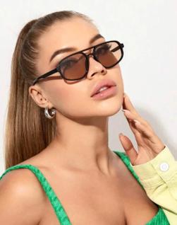 Óculos Retro Lente Marrom Moda Blogueira Estilo Tendência