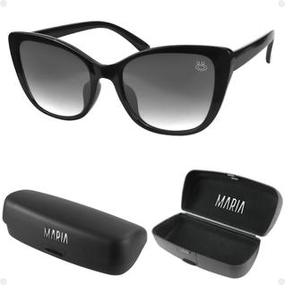 oculos sol feminino vintage uv proteção praia gatinho + case presente verão preto luxo ori