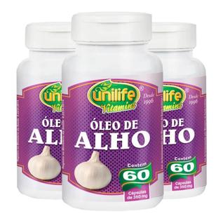 Óleo de Alho 60 Cápsulas de 350mg Kit com 3