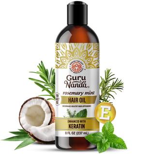Óleo de cabelo GuruNanda Rosemary Mint com Queratina e Vitamina E 240mL