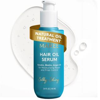 Óleo de cabelo MAREE para cabelos crespos com queratina, biotina e vitaminas