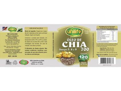 Óleo de Chia 120 cápsulas Unilife