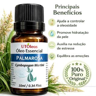 Óleo Essencial De Palmarosa 10ml 100% Natural