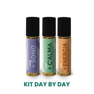 ÓLEOS ESSENCIAIS PARA USO DIÁRIO - Kit Day By Day - Para te dar Disposição e Ânimo,  Acalm