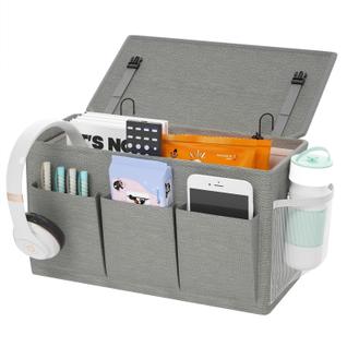 Organizador de cabeceira de dupla finalidade Bedside Caddy Edudif cinza