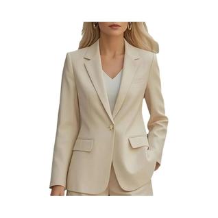 Outono manga comprida cor sólida cardigan um botão pequeno terno jaqueta para mulher