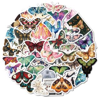 Pacote de adesivos Vintage Butterfly, 50 peças de vinil impermeável