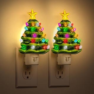 Pacotes Christmas Tree Night Light 3000K Warm Glow, pacote com 2