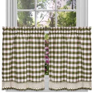 Painel de Cortina Sweet Home Collection - Padrão Buffalo Check 36cm - Cor Sage