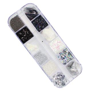 Paleta luxo degradê cristal ao preto mix da jo p07 decoração unhas glitter encapsular cavi