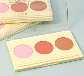 Paleta trio de blush, contorno e iluminador - phállebeauty