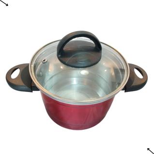 Panela Caçarola N16 de 2 Litros para fazer Arroz e Legumes na Cor vermelha.