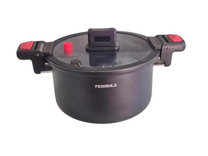 Panela de Cozimento Rápido Frigigold , sistema de baixa pressão que faz os alimentos com m