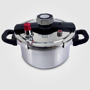 Panela de Pressão Inox SecureLock Pro Extream Indução e Gás - 6.2L 4.5L 8L Fechamento Exte
