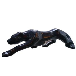 Pantera Escultura Cerâmica - Decoração Moderna de Luxo e Poder