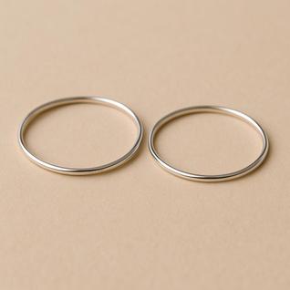Par De Anel de Prata Namoro 925 Aliança Fio Liso Legítima Garantia Feminino Minimalista