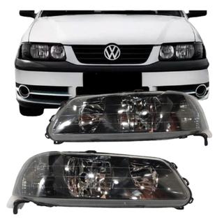 Par Farol Foco Duplo Gol Saveiro Parati G3 99-05 Masc Negra